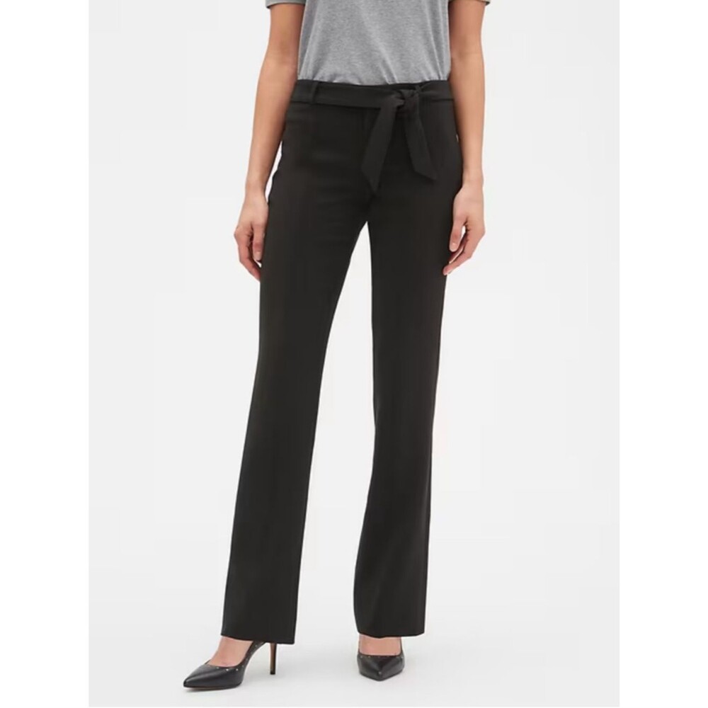 Banana Republic Logan Tie Waist Trouser in Black 4